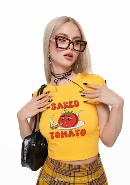 Baked Tomato Y2K Baby Tee Cherrykitten