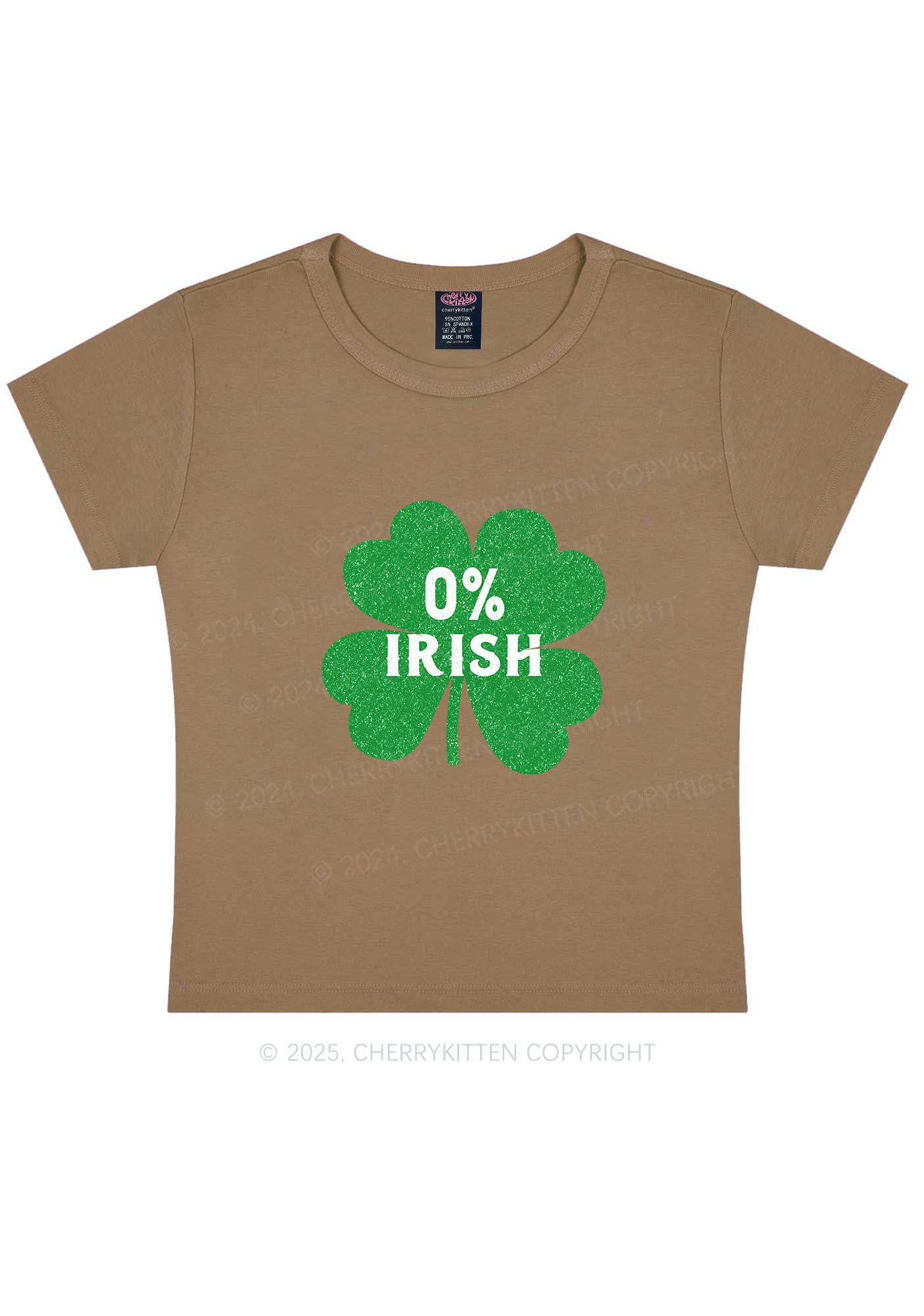 Zero Percent Irish St Patricks Y2K Baby Tee Cherrykitten