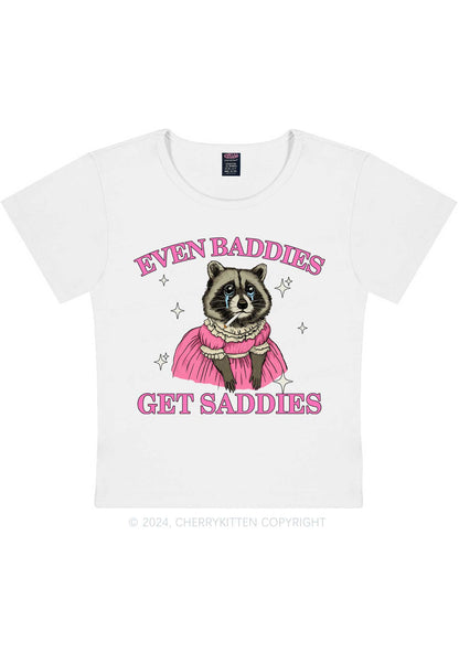 Raccoon Get Saddies Y2K Baby Tee Cherrykitten