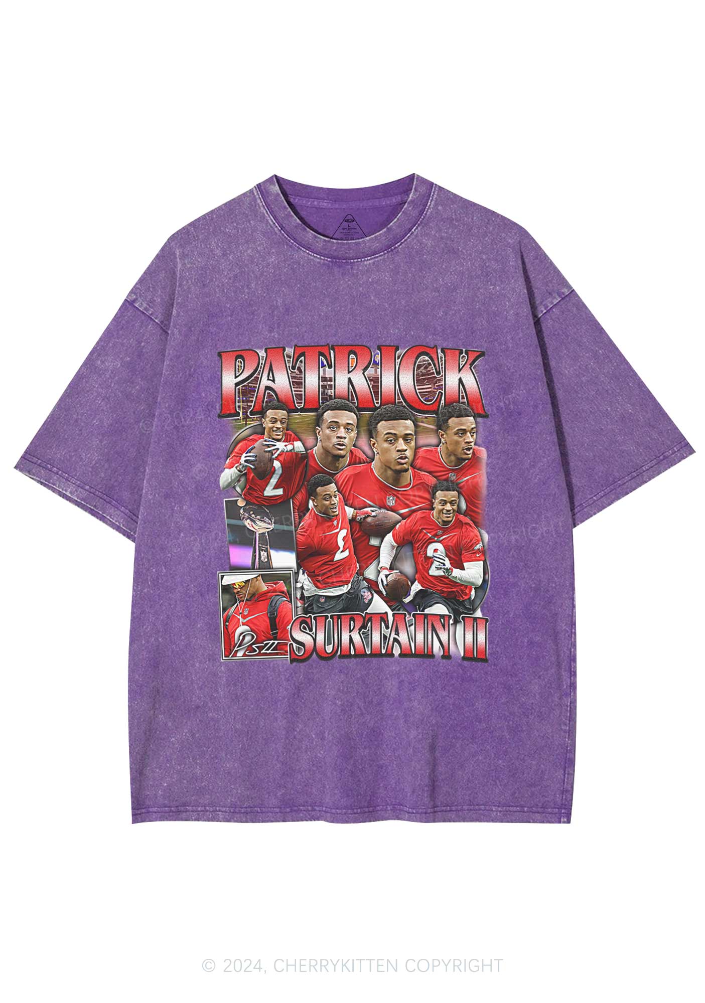 Red Patrick Y2K Super Bowl Washed Tee Cherrykitten