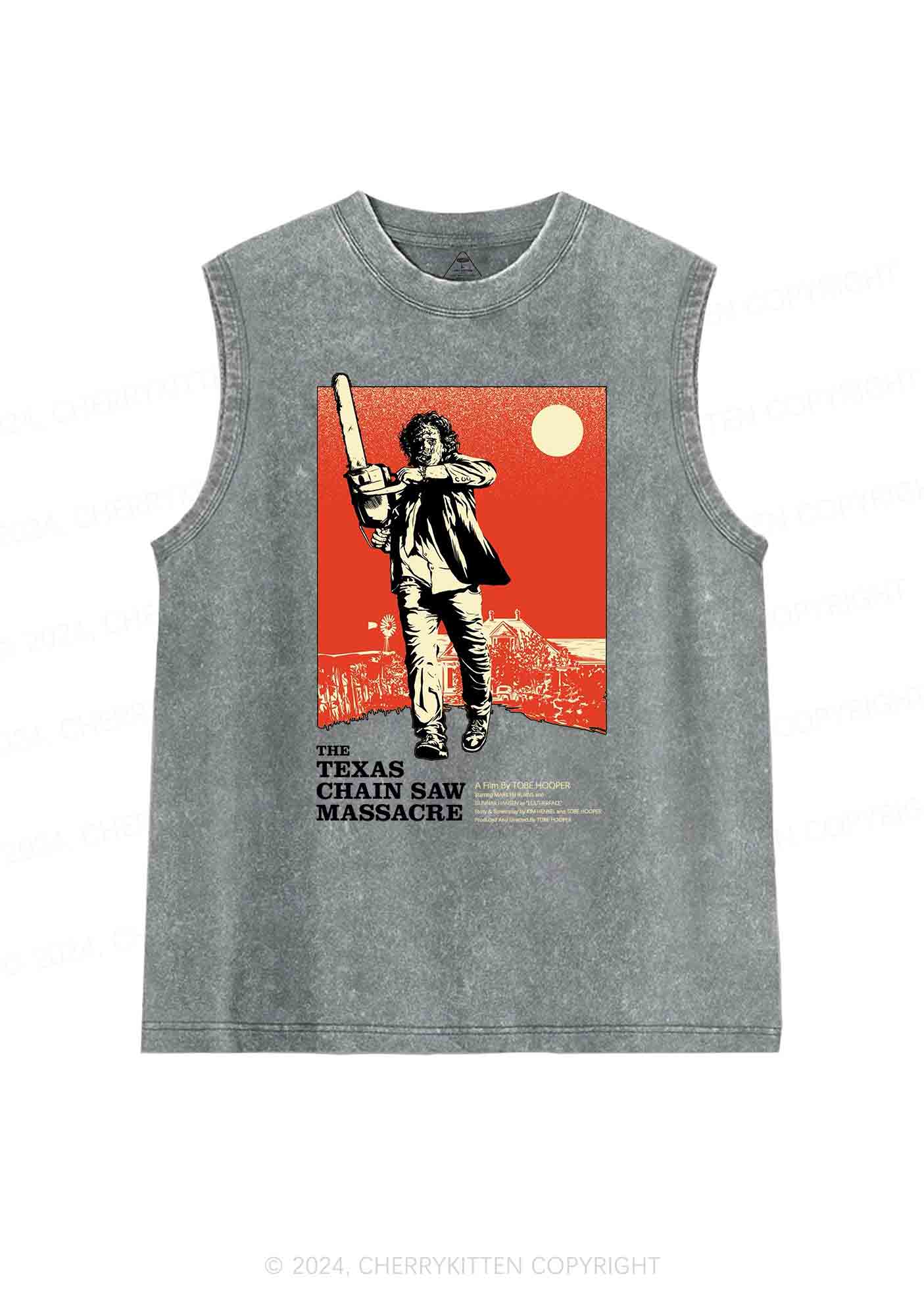 Halloween Chainsaw Man Y2K Washed Tank Cherrykitten