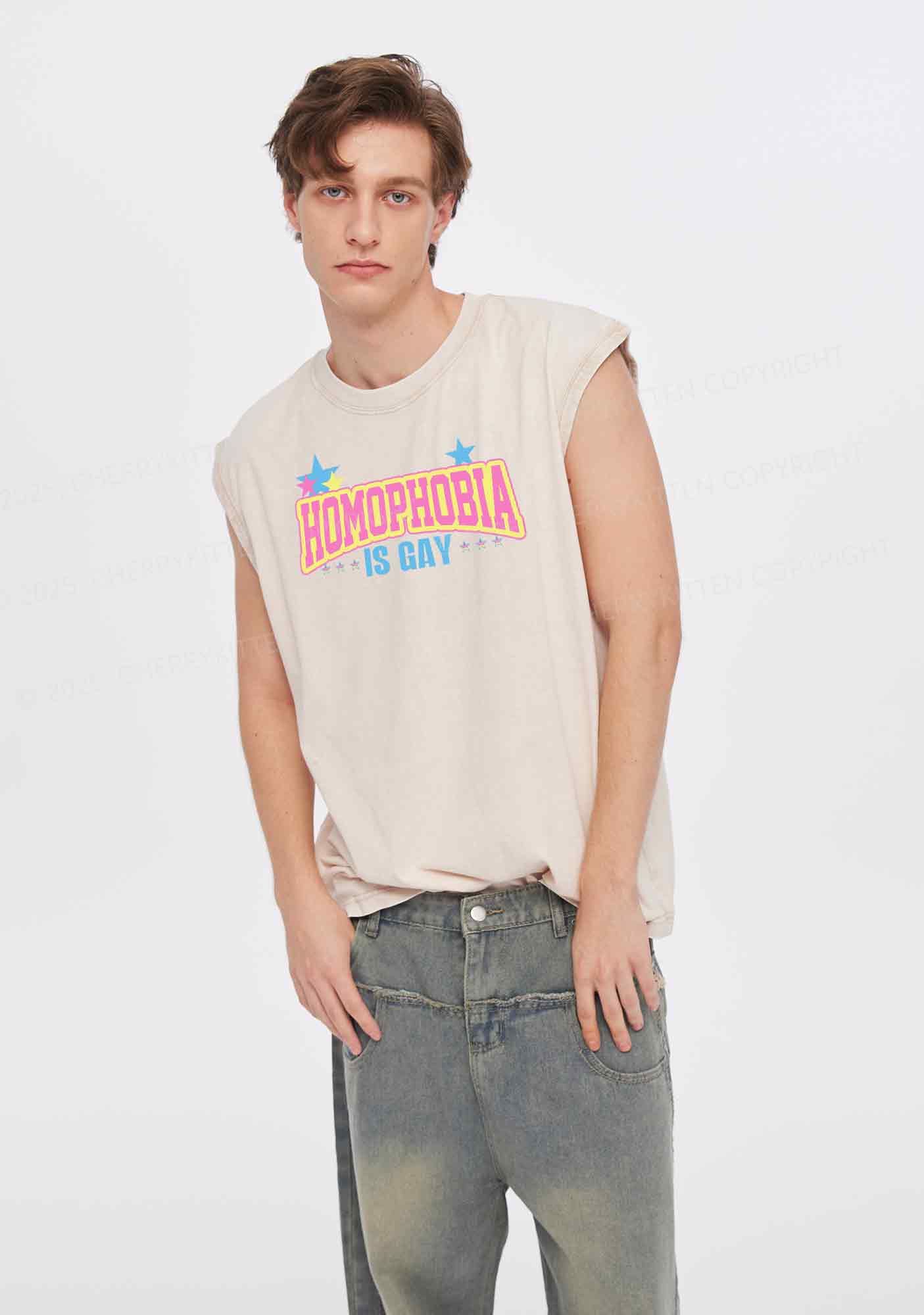 Homophobia Is Gay Y2K Washed Tank Cherrykitten