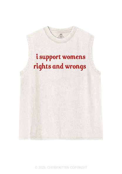 I Support Women Y2K Washed Tank Cherrykitten