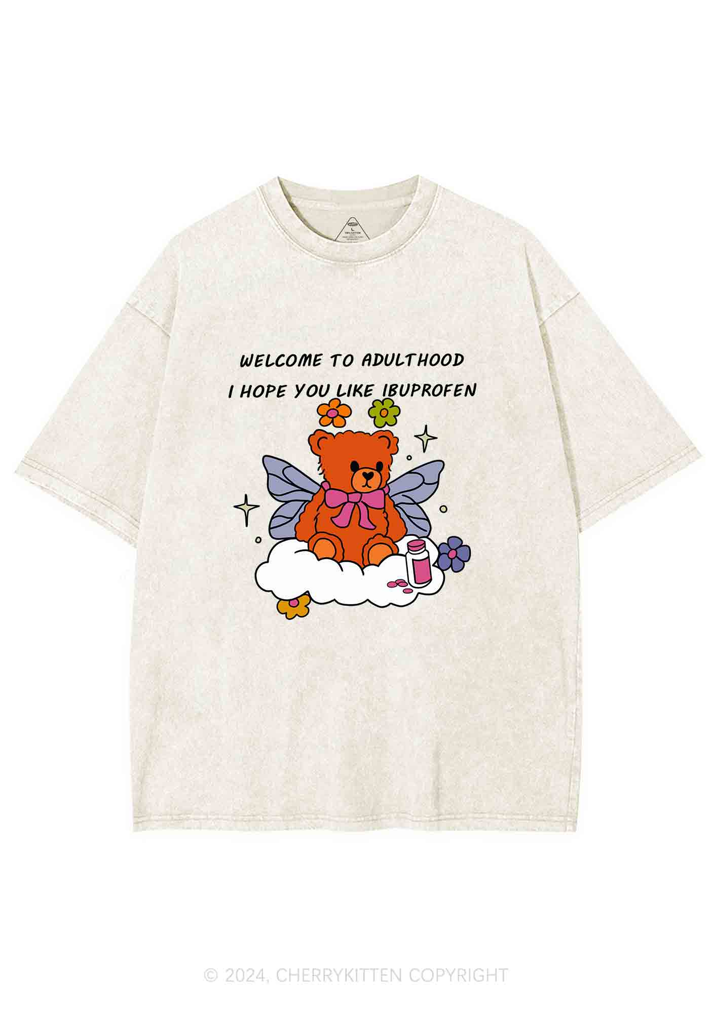 Welcome To Adulthood Y2K Washed Tee Cherrykitten