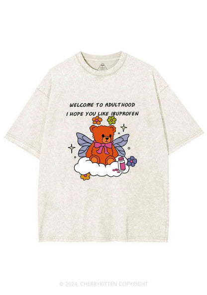 Welcome To Adulthood Y2K Washed Tee Cherrykitten