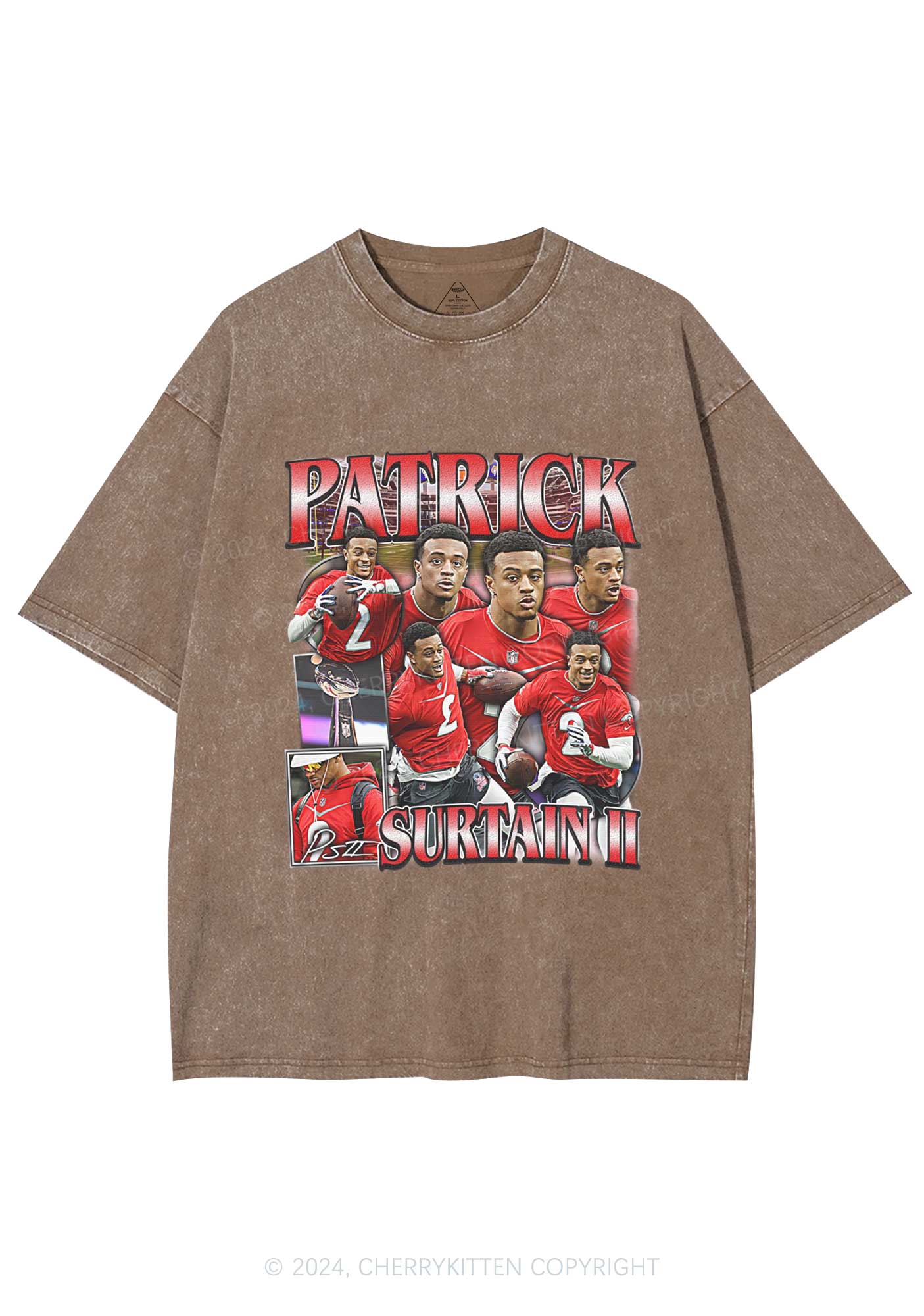 Red Patrick Y2K Super Bowl Washed Tee Cherrykitten