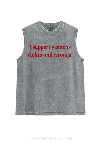 I Support Women Y2K Washed Tank Cherrykitten