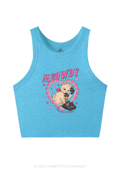 Meowdy Cat Y2K Valentine's Day Crop Tank Top Cherrykitten