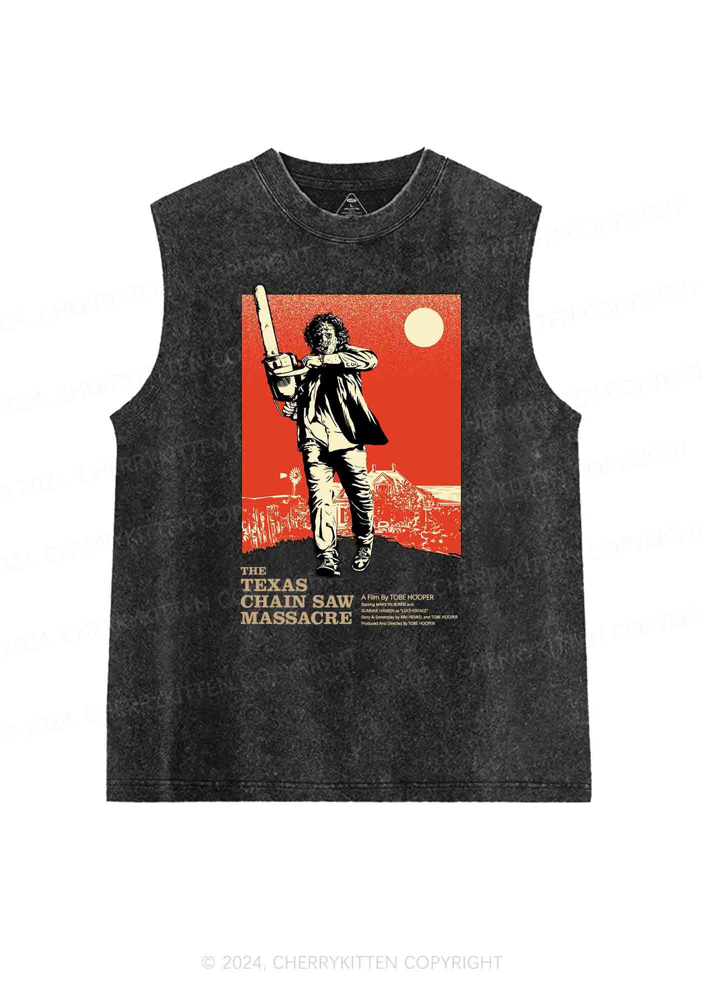 Halloween Chainsaw Man Y2K Washed Tank Cherrykitten