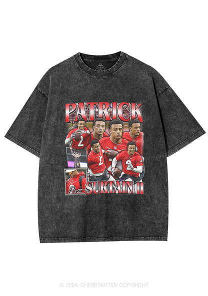 Red Patrick Y2K Super Bowl Washed Tee Cherrykitten