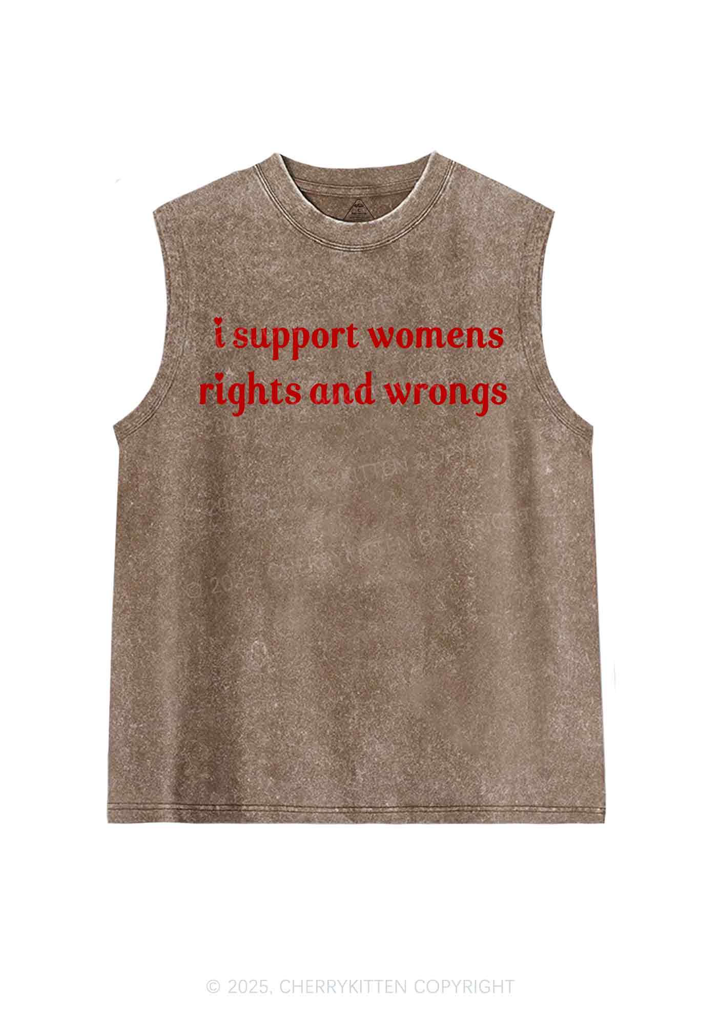 I Support Women Y2K Washed Tank Cherrykitten