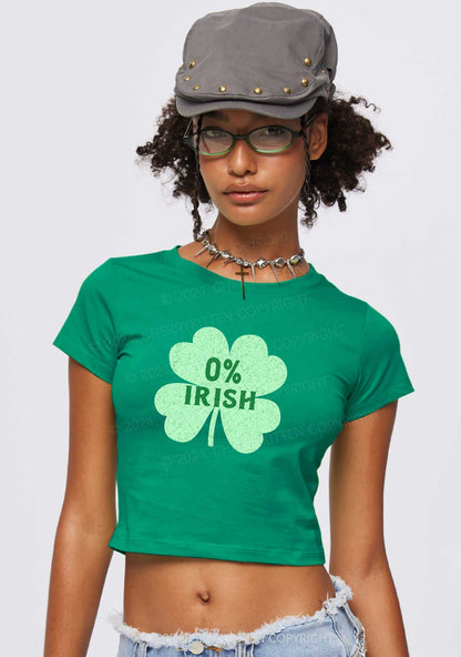 Zero Percent Irish St Patricks Y2K Baby Tee Cherrykitten