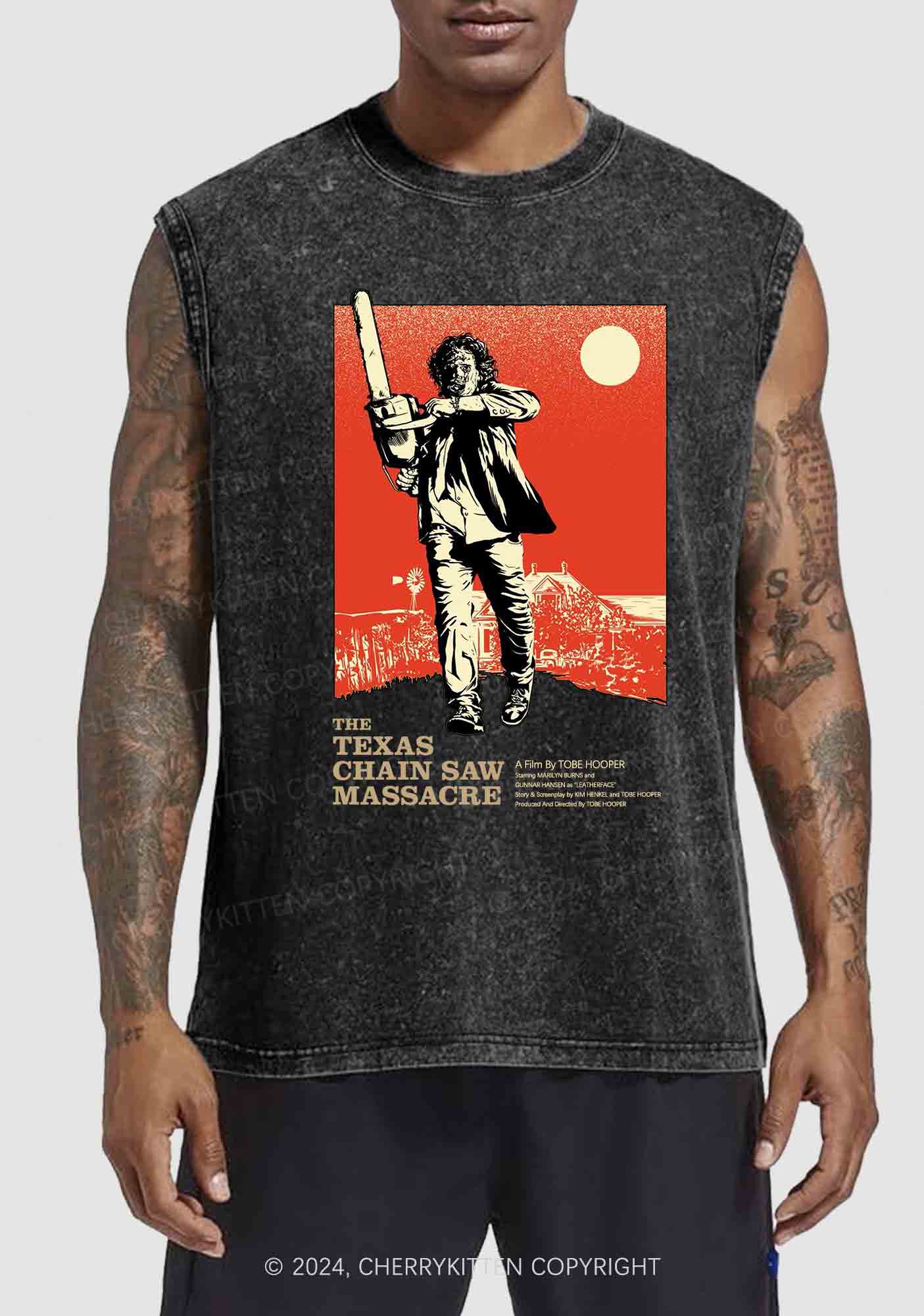 Halloween Chainsaw Man Y2K Washed Tank Cherrykitten