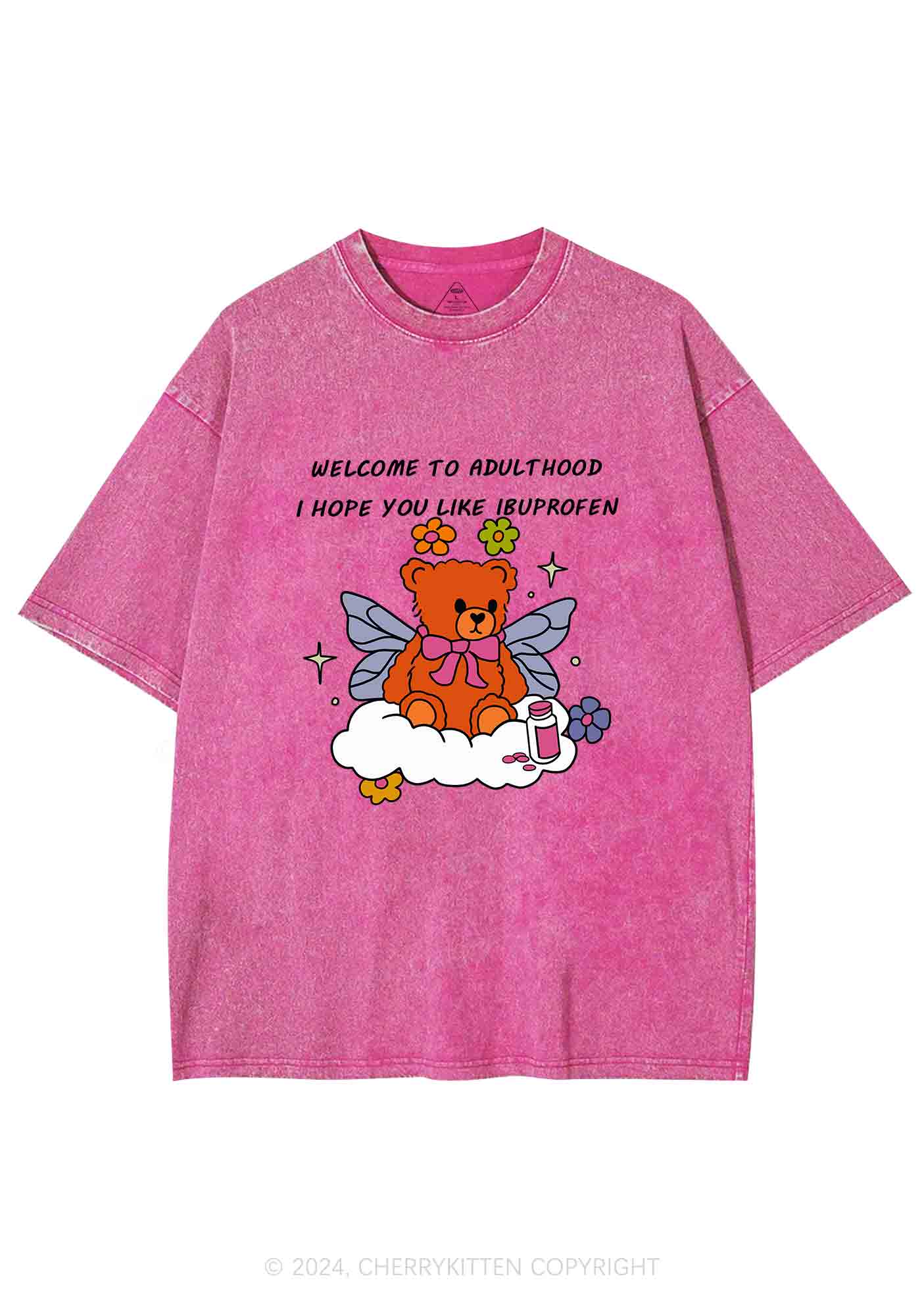 Welcome To Adulthood Y2K Washed Tee Cherrykitten