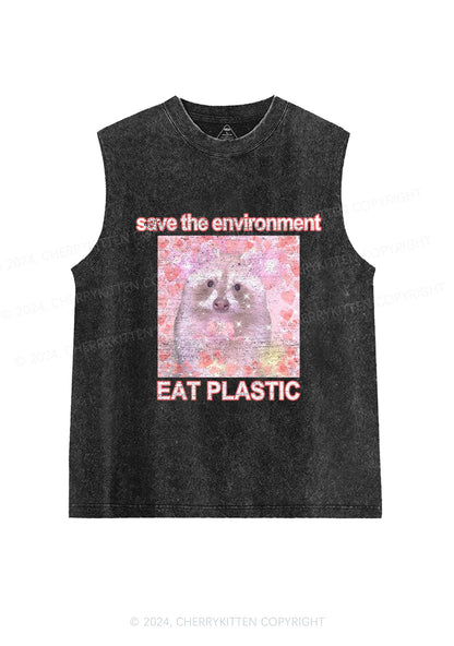 Save The Environment Y2K Washed Tank Cherrykitten