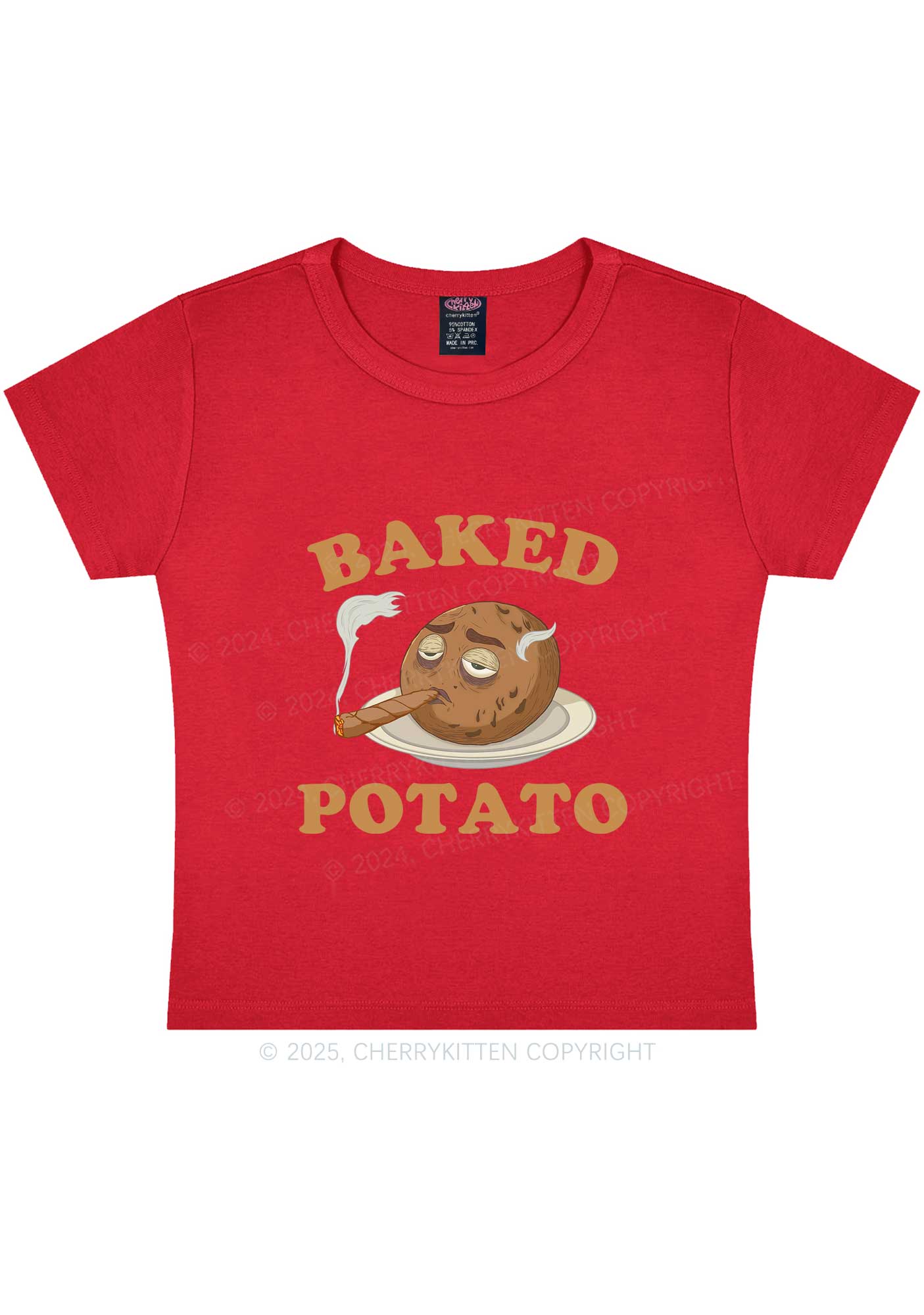 Baked Potato Y2K Baby Tee Cherrykitten