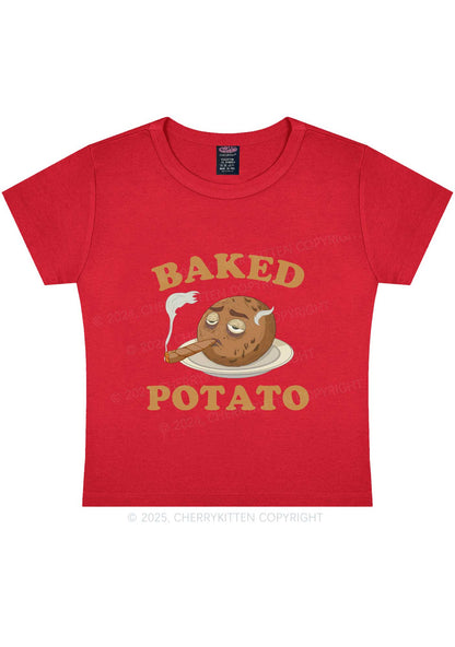 Baked Potato Y2K Baby Tee Cherrykitten