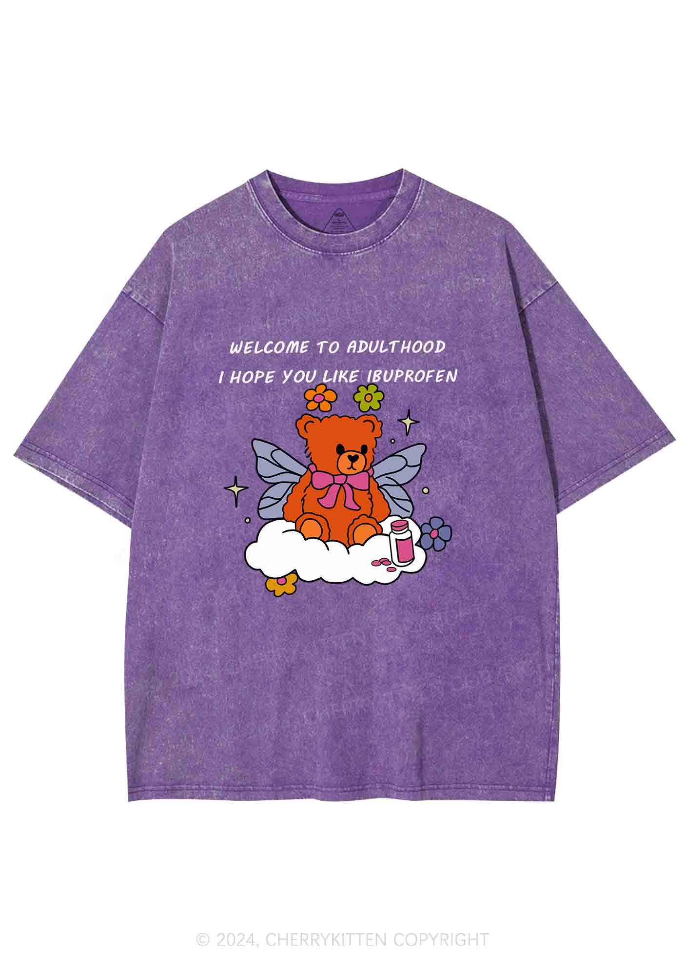 Welcome To Adulthood Y2K Washed Tee Cherrykitten