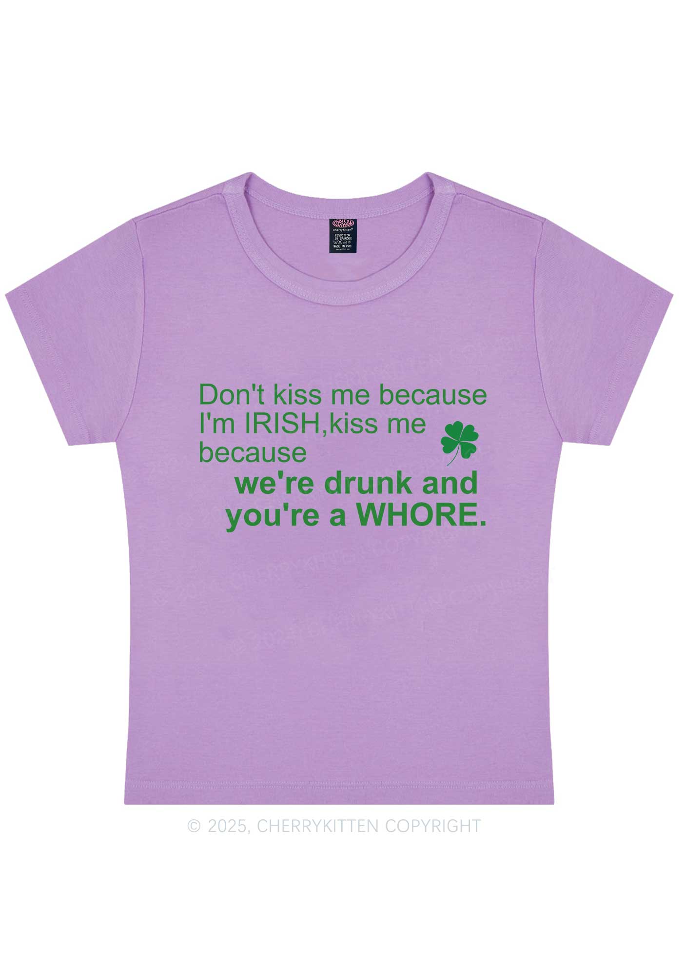 Drunk And Hore St Patricks Y2K Baby Tee Cherrykitten