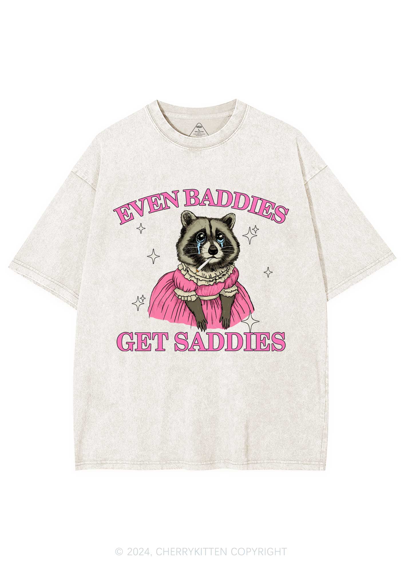 Raccoon Get Saddies Y2K Washed Tee Cherrykitten