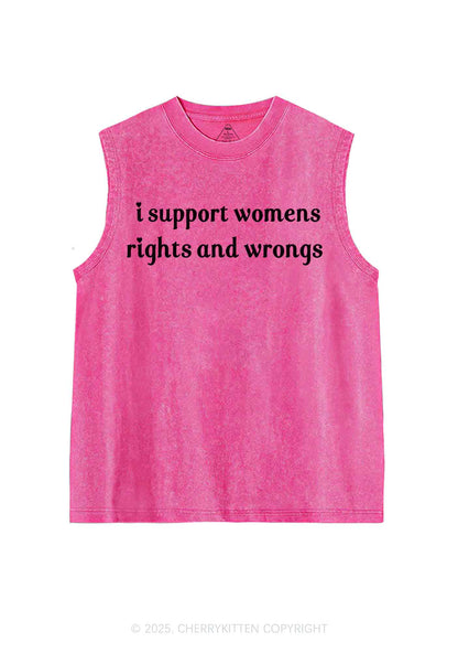 I Support Women Y2K Washed Tank Cherrykitten