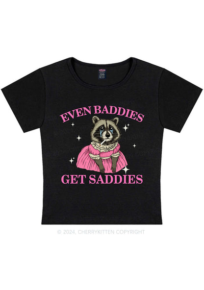 Raccoon Get Saddies Y2K Baby Tee Cherrykitten