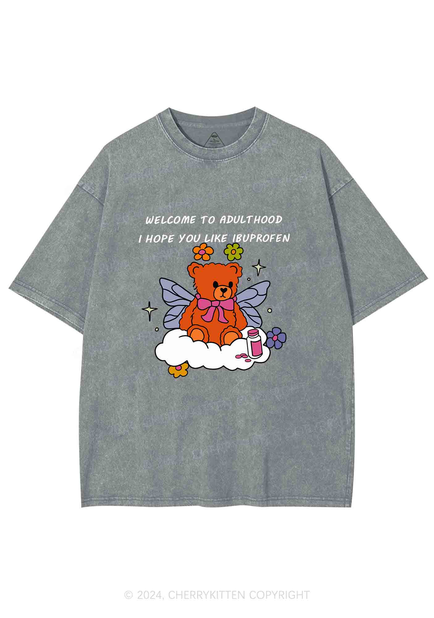 Welcome To Adulthood Y2K Washed Tee Cherrykitten