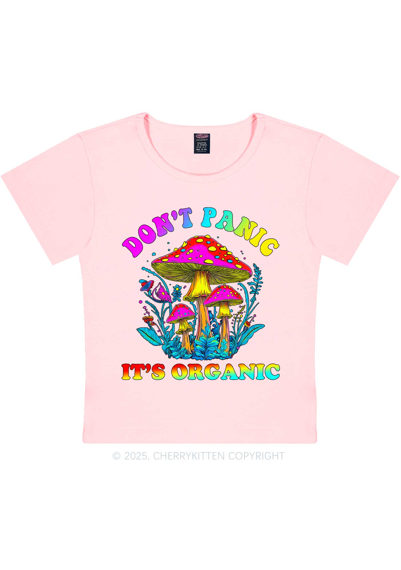 Dont Panic Its Organic Y2K Baby Tee Cherrykitten