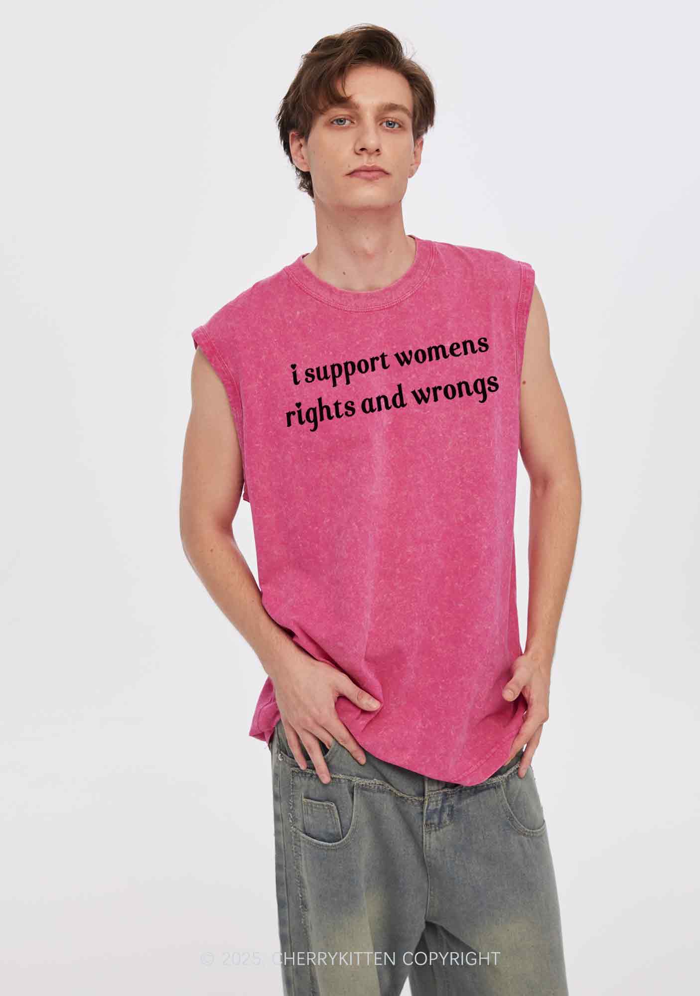 I Support Women Y2K Washed Tank Cherrykitten