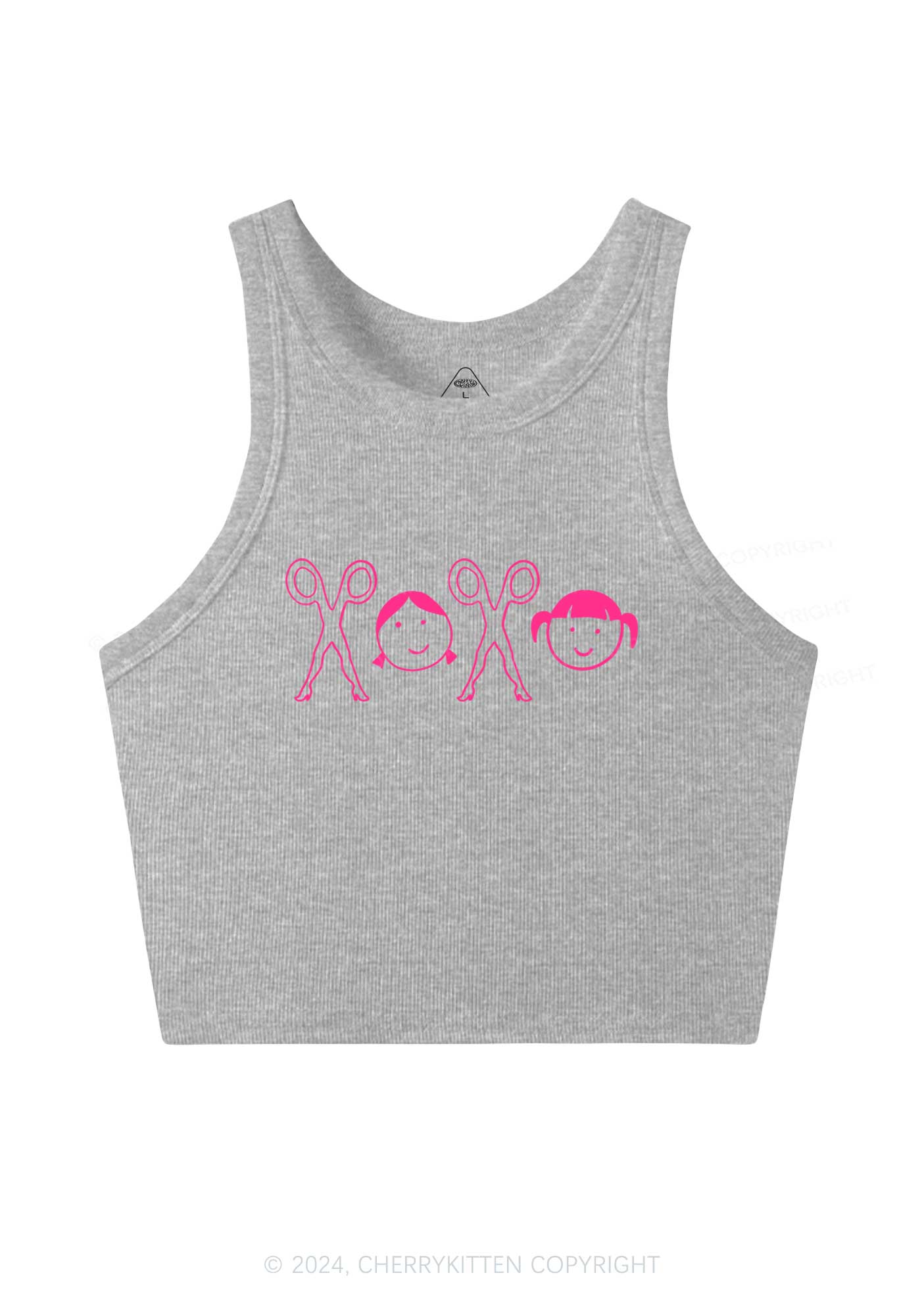 Girls XOXO Y2K Valentine's Day Crop Tank Top Cherrykitten