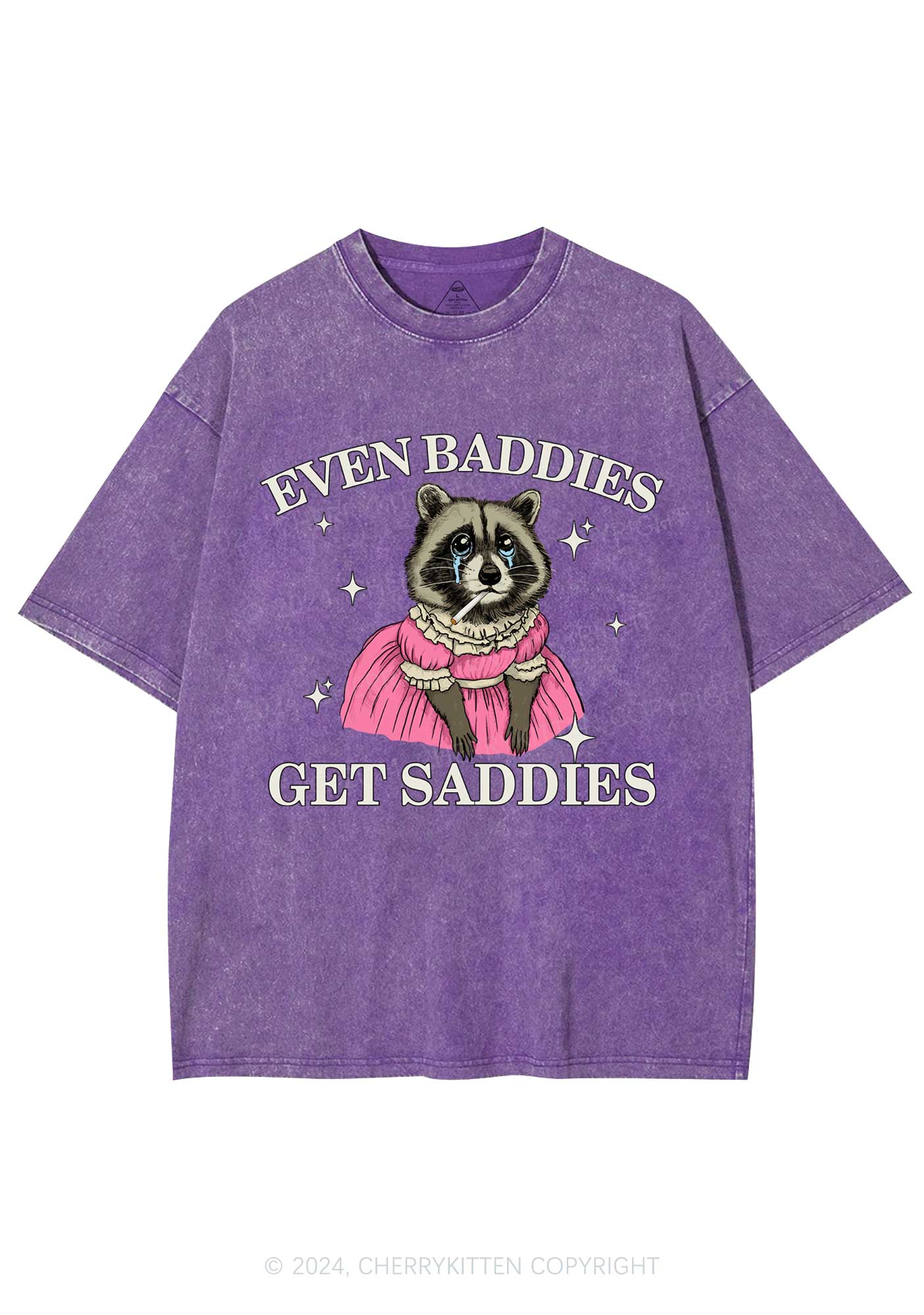 Raccoon Get Saddies Y2K Washed Tee Cherrykitten