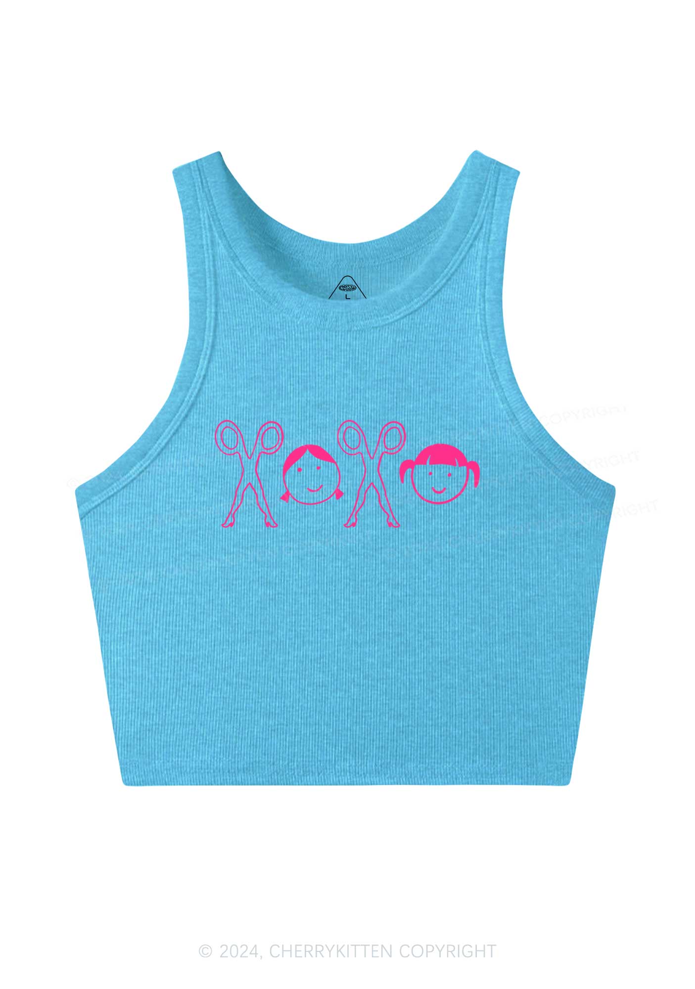 Girls XOXO Y2K Valentine's Day Crop Tank Top Cherrykitten