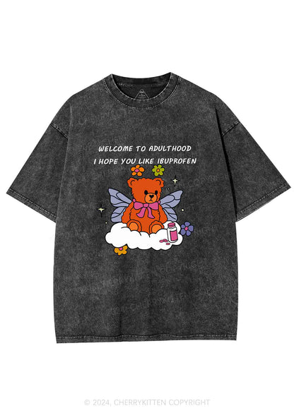 Welcome To Adulthood Y2K Washed Tee Cherrykitten