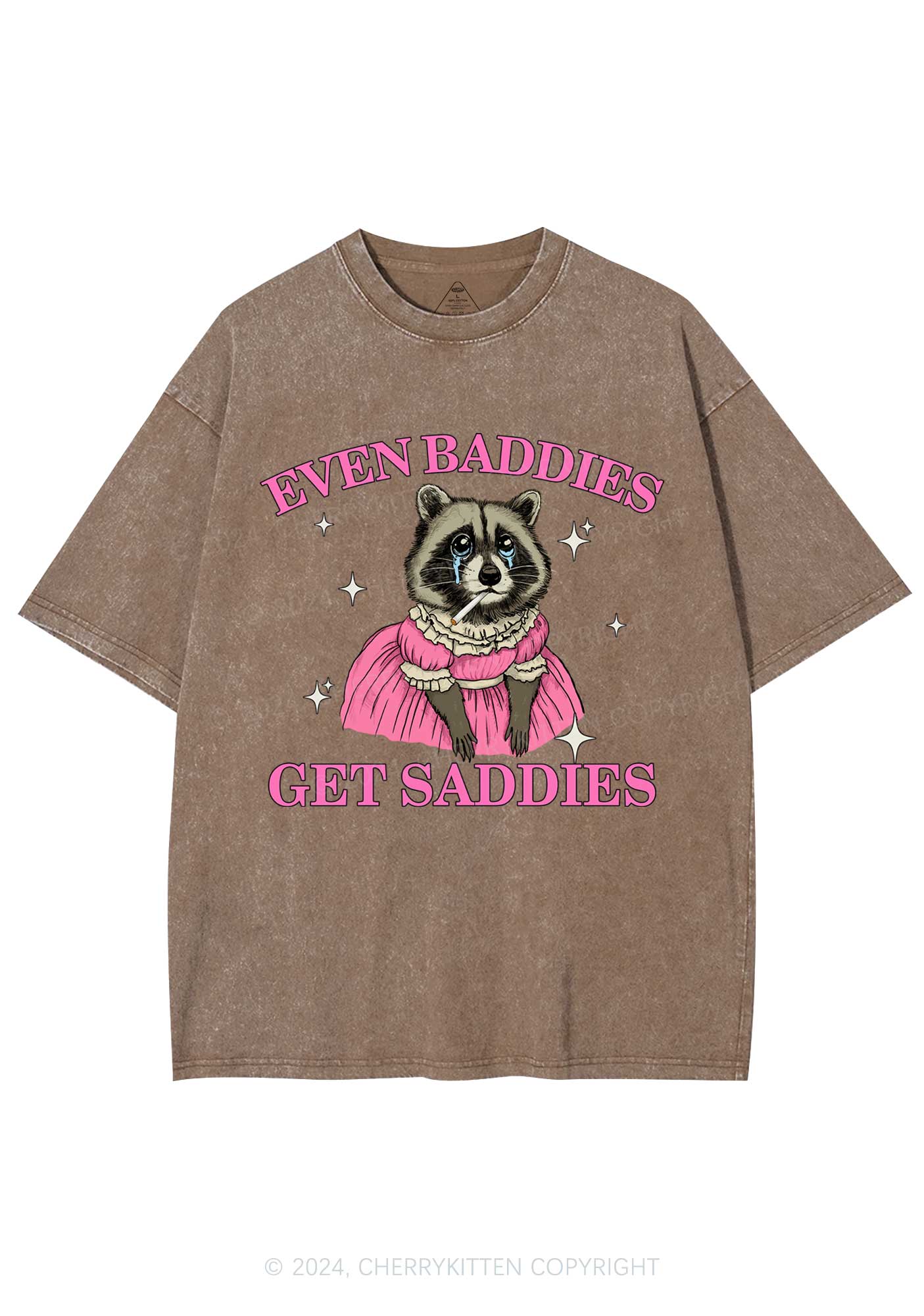 Raccoon Get Saddies Y2K Washed Tee Cherrykitten