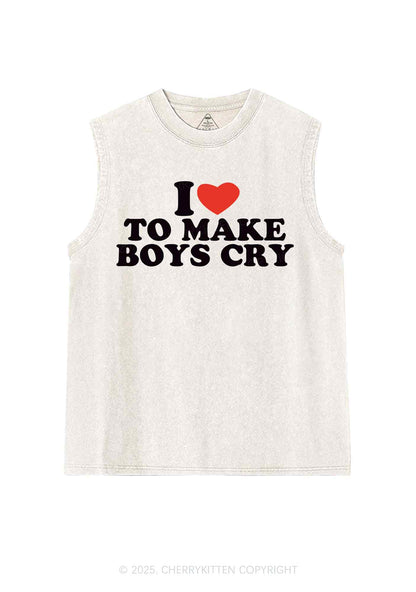 Love To Make Boys Cry Y2K Washed Tank Cherrykitten