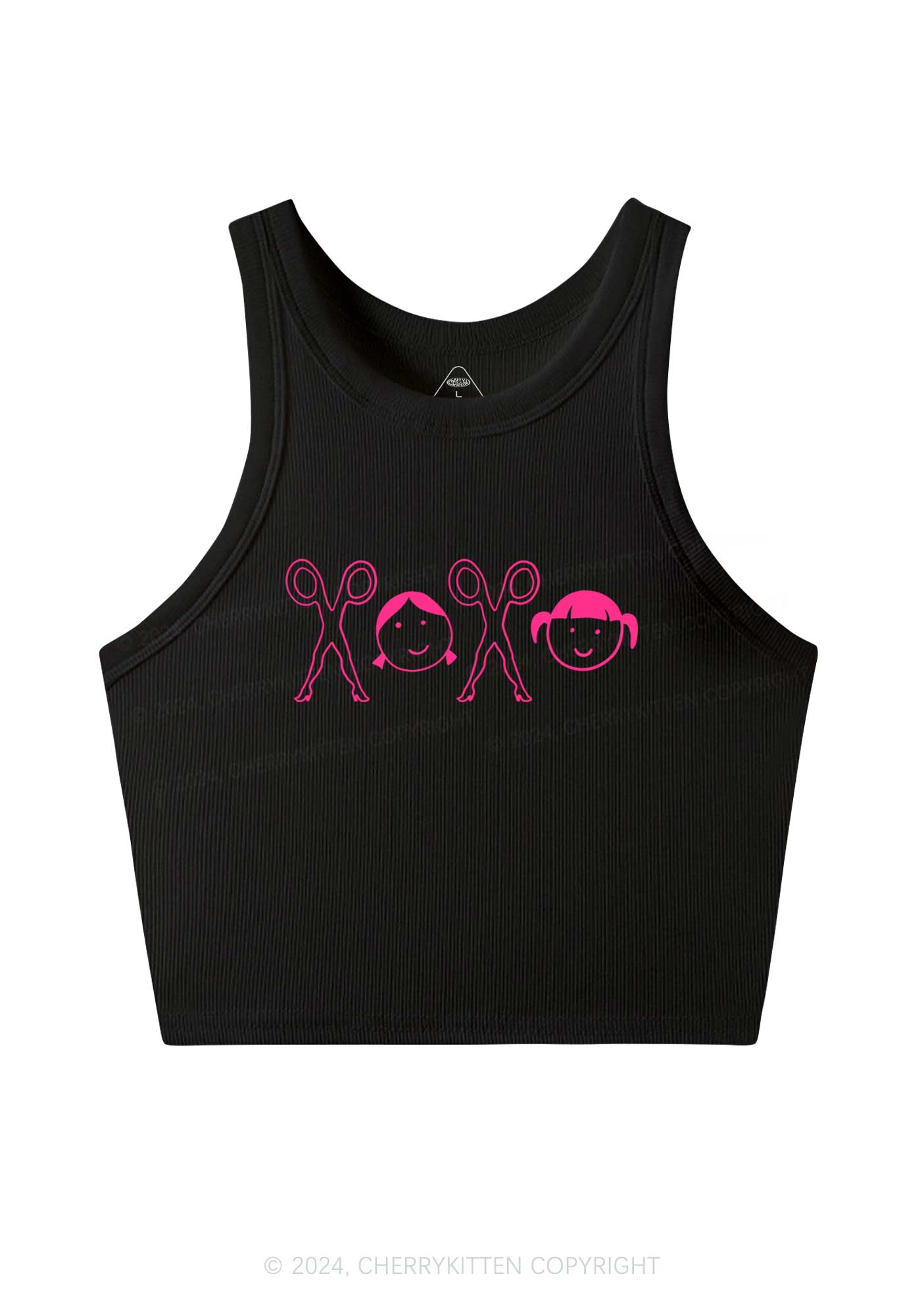 Girls XOXO Y2K Valentine's Day Crop Tank Top Cherrykitten