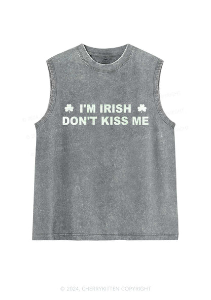 Dont Kiss Irish St Patricks Y2K Washed Tank Cherrykitten