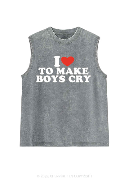 Love To Make Boys Cry Y2K Washed Tank Cherrykitten