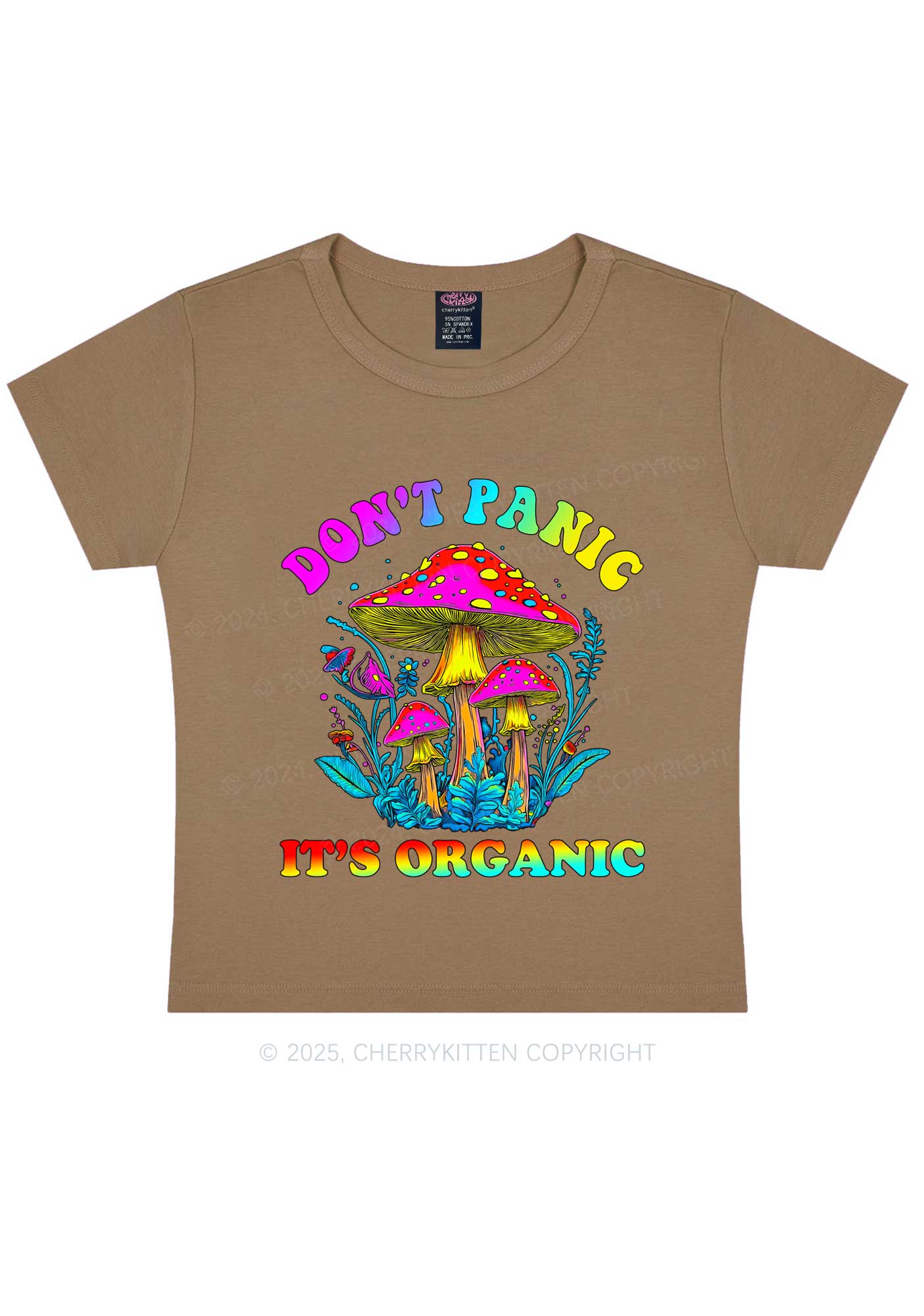 Dont Panic Its Organic Y2K Baby Tee Cherrykitten