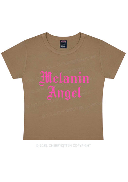 Melanin Angel Y2K Baby Tee Cherrykitten