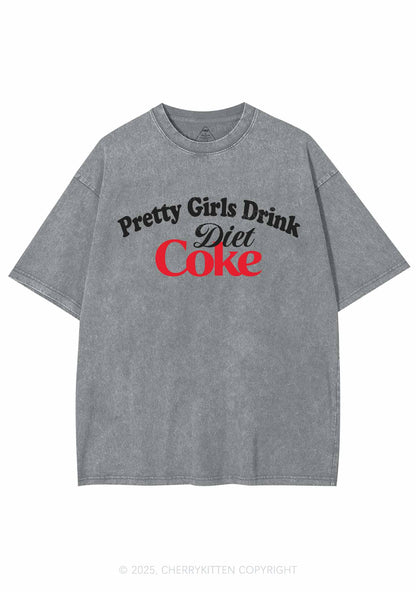 Pretty Girls Drink Diet Coke Y2K Washed Tee Cherrykitten