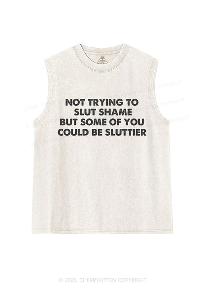 Not Trying To Slxt Shame Y2K Washed Tank Cherrykitten