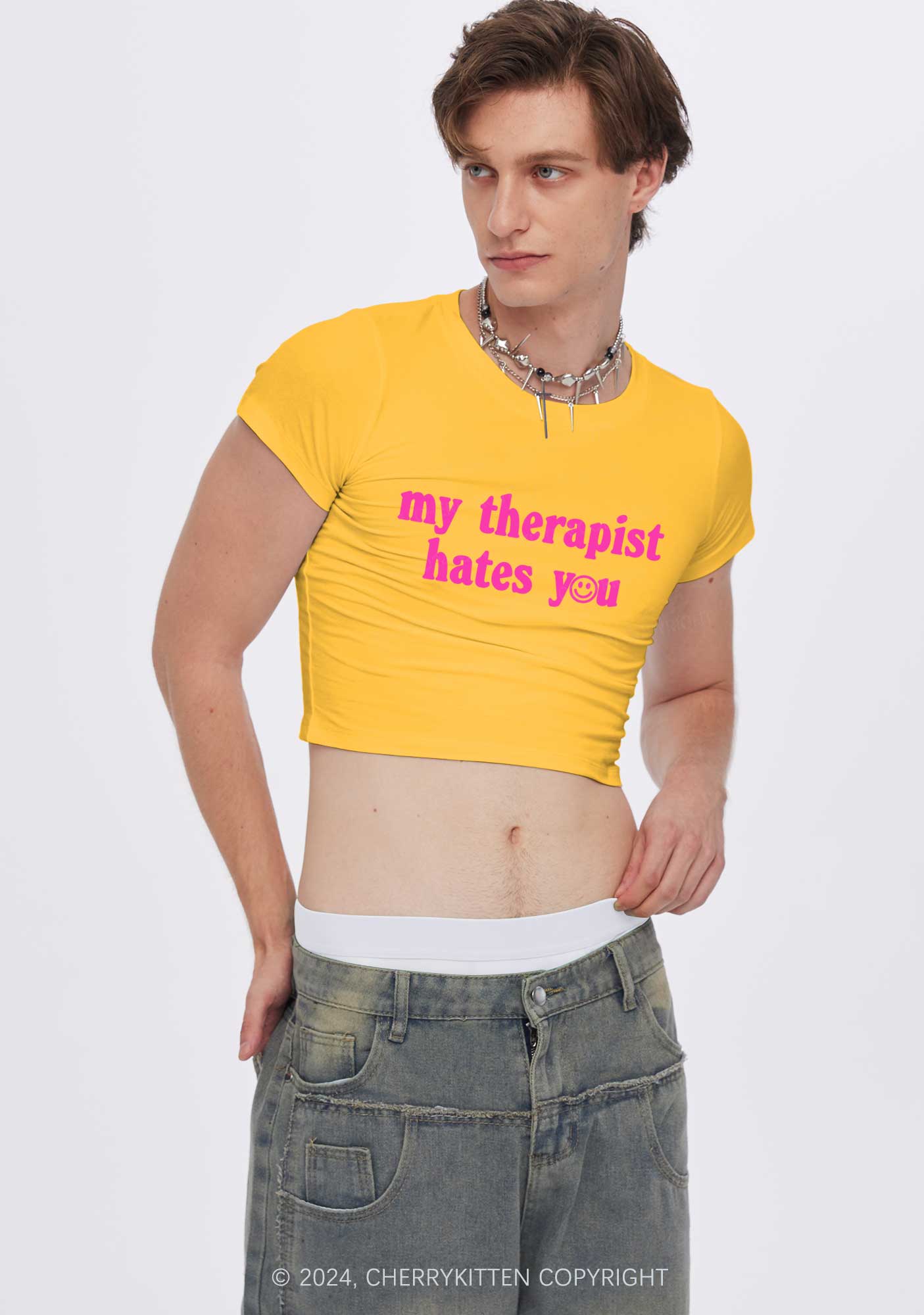 My Therapist Hates You Halo Y2K Baby Tee Cherrykitten