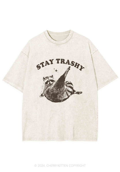 Raccoon Stay Trashy Y2K Washed Tee Cherrykitten