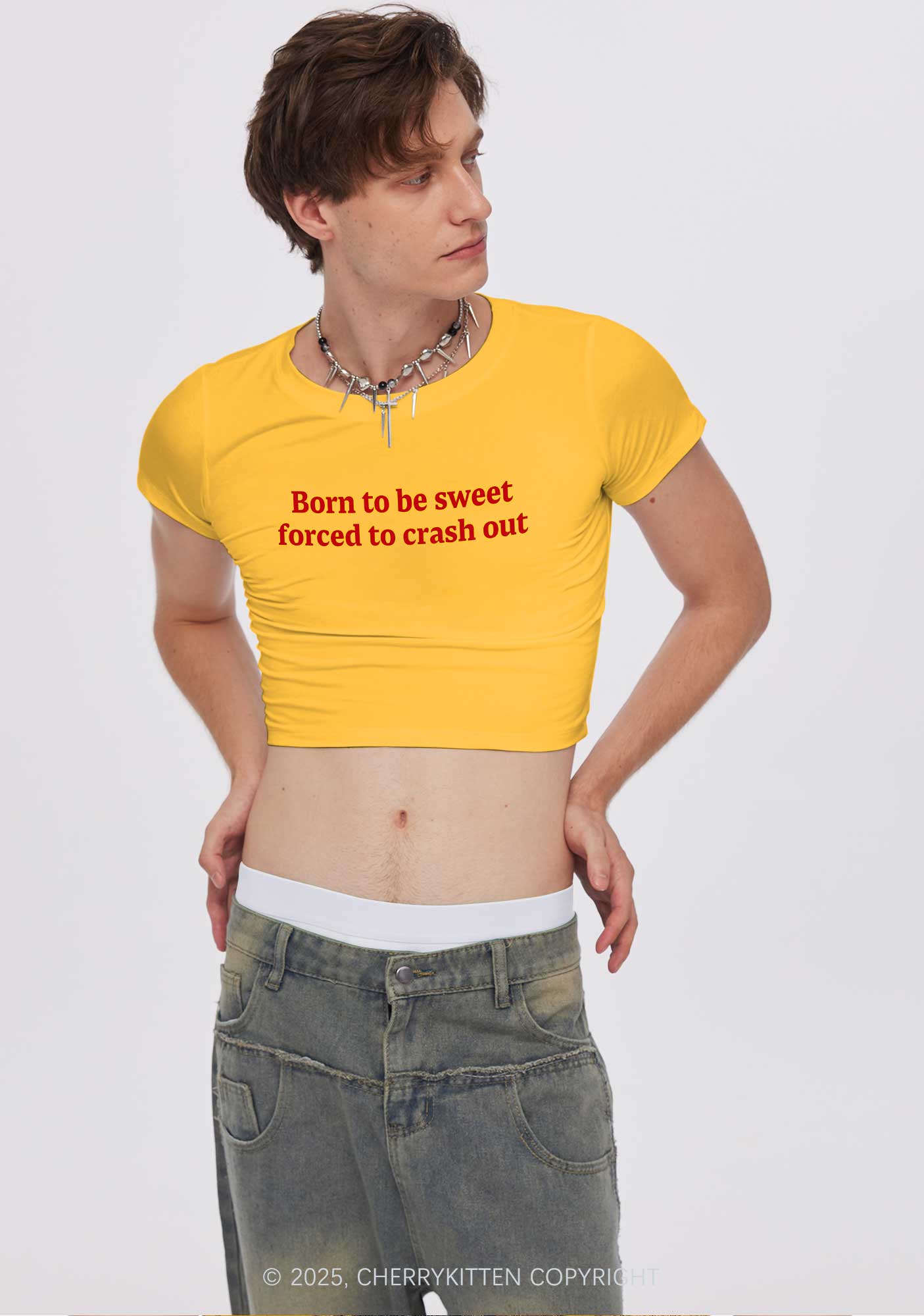 Born To Be Sweet Y2K Baby Tee Cherrykitten