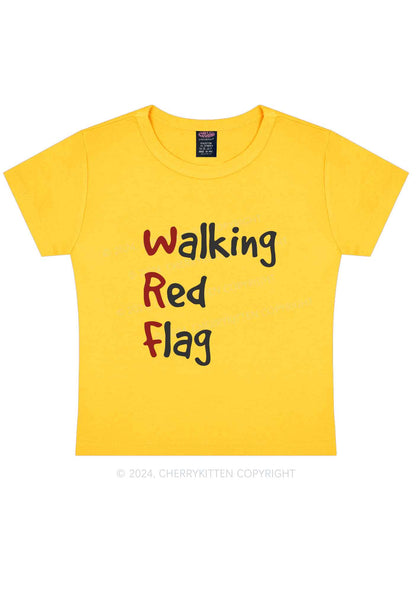 Walking Red Flag Y2K Baby Tee Cherrykitten