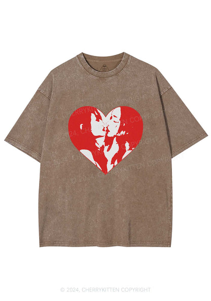 Kiss Girl Y2K Valentine's Day Washed Tee Cherrykitten