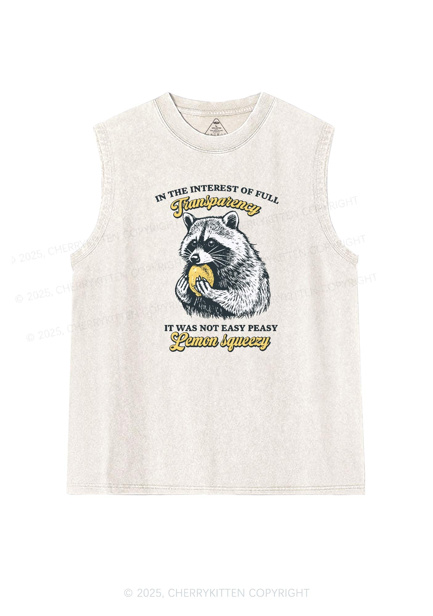 Transparency Lemon Squeezy Y2K Washed Tank Cherrykitten