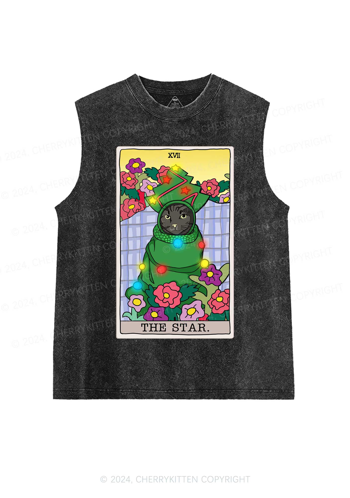 The Star Cat Y2K Washed Tank Cherrykitten