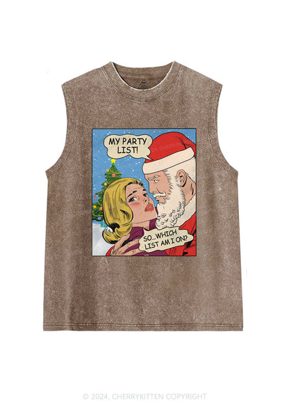 Christmas My Party List Y2K Washed Tank Cherrykitten